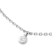 Olas d'Oro - 14K White Gold Diamond Bezel Drops Necklace - 0.07 Carat Total Diamond Weight