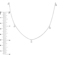 Olas d'Oro - 14K White Gold Diamond Bezel Drops Necklace - 0.07 Carat Total Diamond Weight