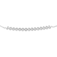 Olas d'Oro - 14K White Gold Diamond Bezel Tennis Bolo Bracelet - 1/5 Carat Total Diamond Weight
