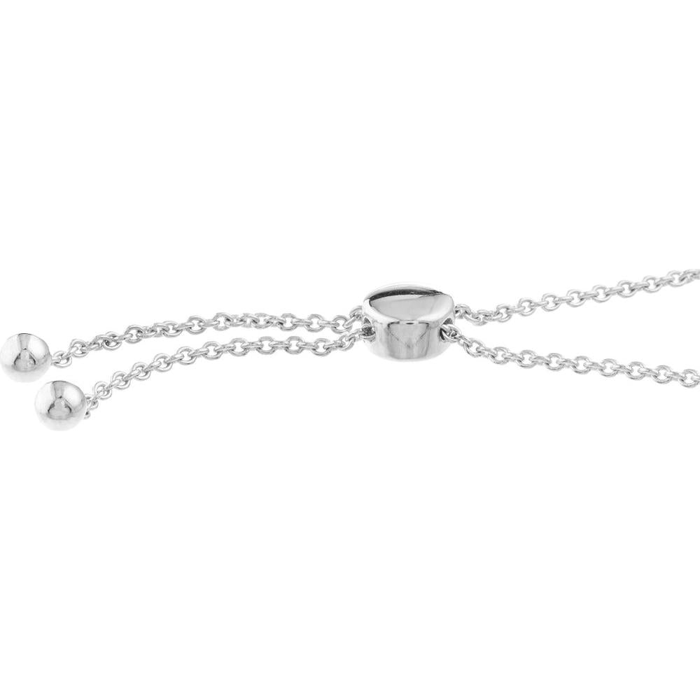 Olas d'Oro - 14K White Gold Diamond Bezel Tennis Bolo Bracelet - 1/5 Carat Total Diamond Weight
