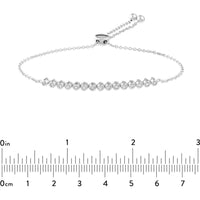 Olas d'Oro - 14K White Gold Diamond Bezel Tennis Bolo Bracelet - 1/5 Carat Total Diamond Weight