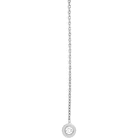 Olas d'Oro - 14K White Gold Diamond Bezel Threader Earrings - 0.06 Carat Total Diamond Weight