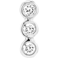 Olas d'Oro - 14K White Gold Diamond Bezel Trio Stud Earrings - 0.08 Carat Total Diamond Weight