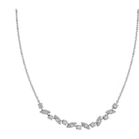 Olas d'Oro - 14K White Gold Diamond Center Station Necklace - 0.96 Carat Total Diamond Weight