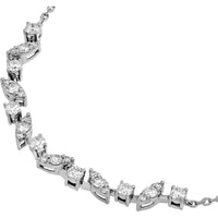 Olas d'Oro - 14K White Gold Diamond Center Station Necklace - 0.96 Carat Total Diamond Weight