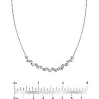 Olas d'Oro - 14K White Gold Diamond Center Station Necklace - 0.96 Carat Total Diamond Weight