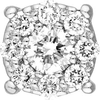 Olas d'Oro - 14K White Gold Diamond Cluster Stud Earrings - 0.29 Carat Total Diamond Weight