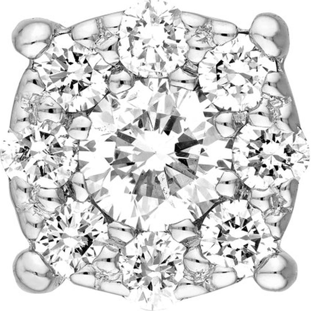 Olas d'Oro - 14K White Gold Diamond Cluster Stud Earrings - 0.29 Carat Total Diamond Weight