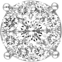 Olas d'Oro - 14K White Gold Diamond Cluster Stud Earrings - 1.10 Carat Total Diamond Weight