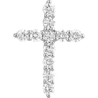 Olas d'Oro - 14K White Gold Diamond Cross Pendant - 0.28 Carat Total Carat Weight