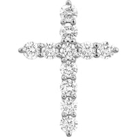 Olas d'Oro - 14K White Gold Diamond Cross Pendant - 0.80 Carat Total Diamond Weight