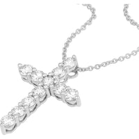 Olas d'Oro - 14K White Gold Diamond Cross Pendant - 0.80 Carat Total Diamond Weight