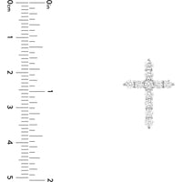 Olas d'Oro - 14K White Gold Diamond Cross Pendant - 0.80 Carat Total Diamond Weight