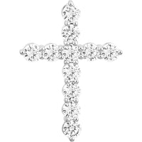 Olas d'Oro - 14K White Gold Diamond Cross Pendant - 1.65 Carat Total Diamond Weight