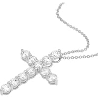Olas d'Oro - 14K White Gold Diamond Cross Pendant - 1.65 Carat Total Diamond Weight
