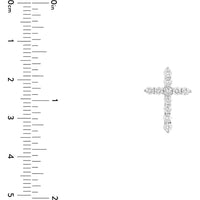 Olas d'Oro - 14K White Gold Diamond Cross Pendant with Round Diamonds - 1/2 Total Carat Weight
