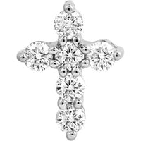 Olas d'Oro - 14K White Gold Diamond Cross Stud Earrings - 0.29 Carat Total Diamond Weight
