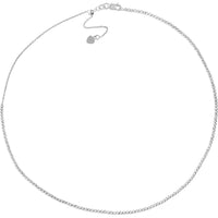 Olas d'Oro - 14K White Gold Diamond-Cut Bead Adjustable Choker with Lobster Clasp - 4.83 Grams