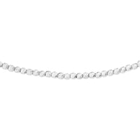 Olas d'Oro - 14K White Gold Diamond-Cut Bead Adjustable Choker with Lobster Clasp - 4.83 Grams