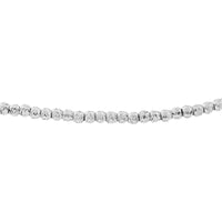 Olas d'Oro - 14K White Gold Diamond-Cut Beaded Bolo Bracelet - Timeless Adjustable Luxury Piece