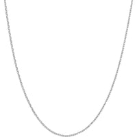 Olas d'Oro - 14K White Gold Diamond-Cut Cable Chain Necklace - 24" Length - 1.46 Grams Weight