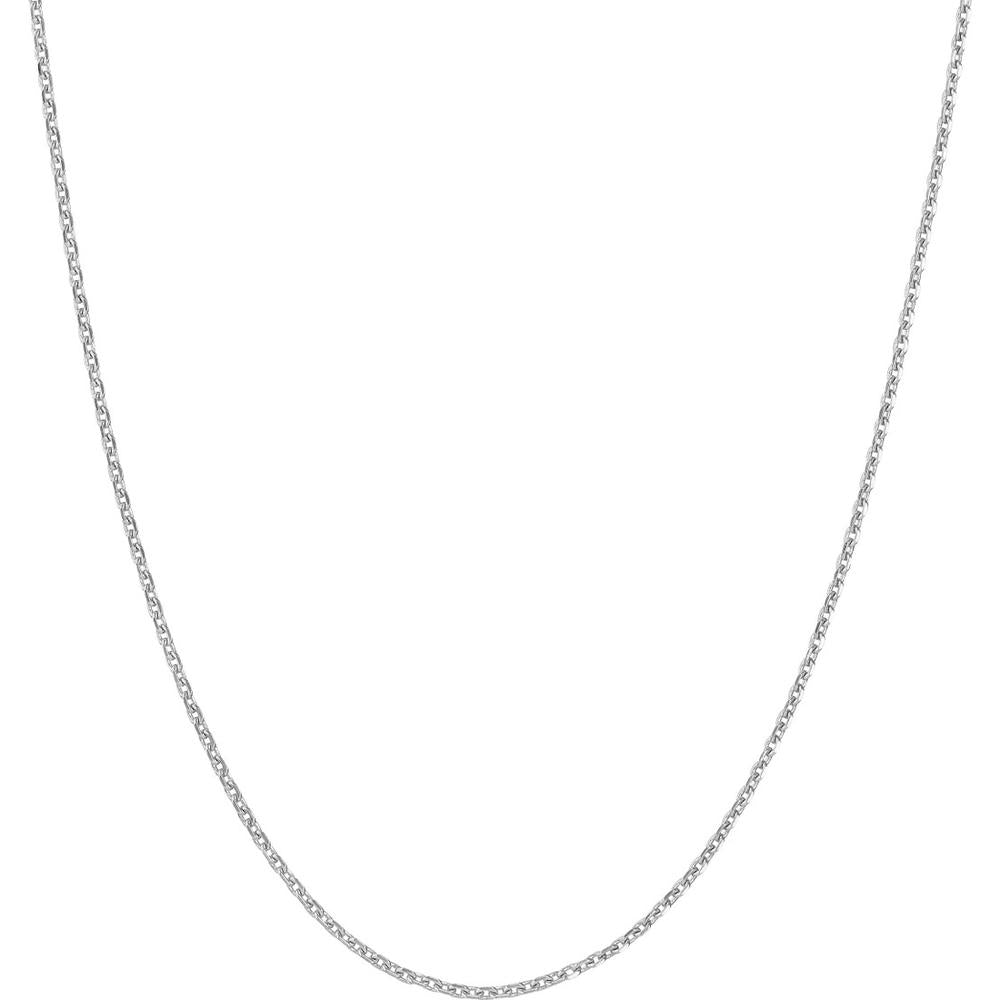 Olas d'Oro - 14K White Gold Diamond-Cut Cable Chain Necklace - 24" Length - 1.46 Grams Weight
