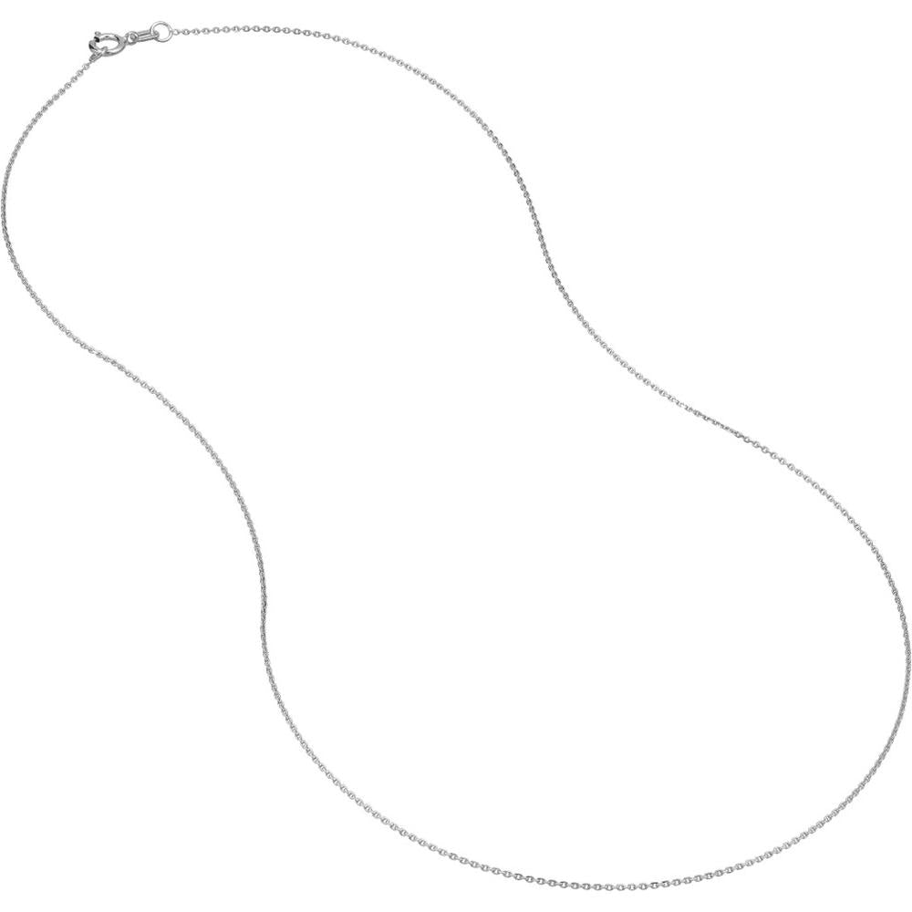 Olas d'Oro - 14K White Gold Diamond-Cut Cable Chain Necklace - 24" Length - 1.46 Grams Weight