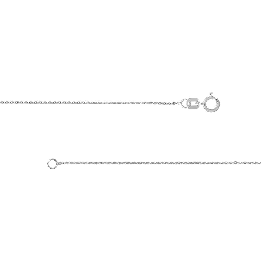 Olas d'Oro - 14K White Gold Diamond-Cut Cable Chain Necklace - 24" Length - 1.46 Grams Weight