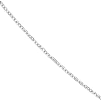 Olas d'Oro - 14K White Gold Diamond-Cut Cable Chain Necklace with Adjustable Silicone Slider Bead - 22" Length