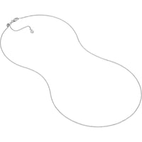 Olas d'Oro - 14K White Gold Diamond-Cut Cable Chain Necklace with Adjustable Silicone Slider Bead - 22" Length