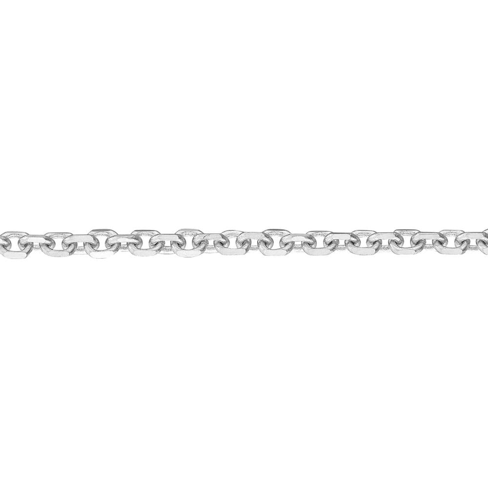Olas d'Oro - 14K White Gold Diamond-Cut Cable Choker Chain - Adjustable 13-16 Inches