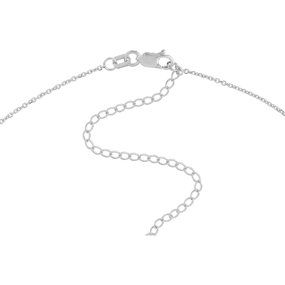 Olas d'Oro - 14K White Gold Diamond-Cut Cable Choker Chain - Adjustable 13-16 Inches