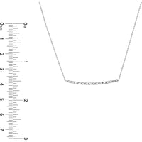 Olas d'Oro - 14K White Gold Diamond-Cut Curved Bar Adjustable Necklace - 2.25 Grams Total Weight