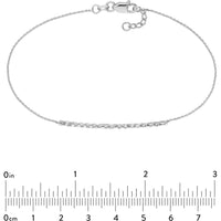 Olas d'Oro - 14K White Gold Diamond-Cut Curved Bar on Chain Bracelet - 1.43 Grams