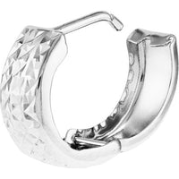 Olas d'Oro - 14K White Gold Diamond-Cut Mini Hoop Earrings