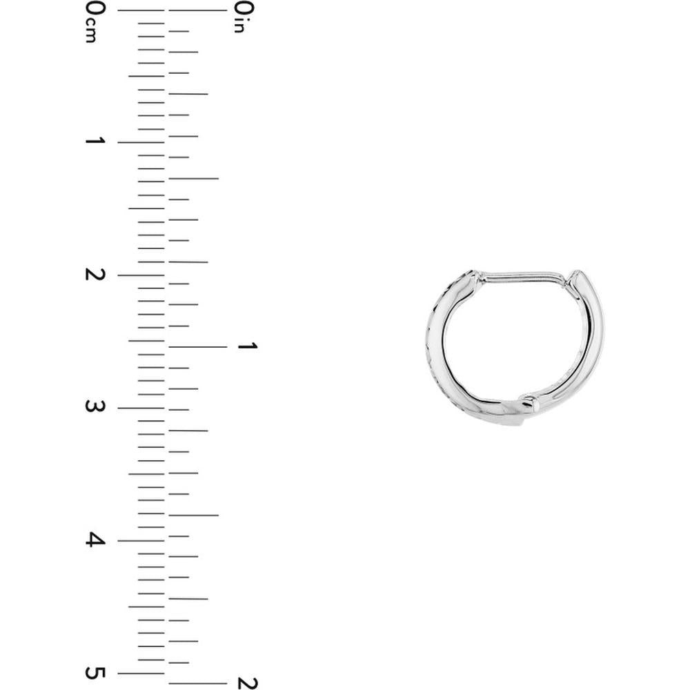 Olas d'Oro - 14K White Gold Diamond-Cut Mini Hoop Earrings