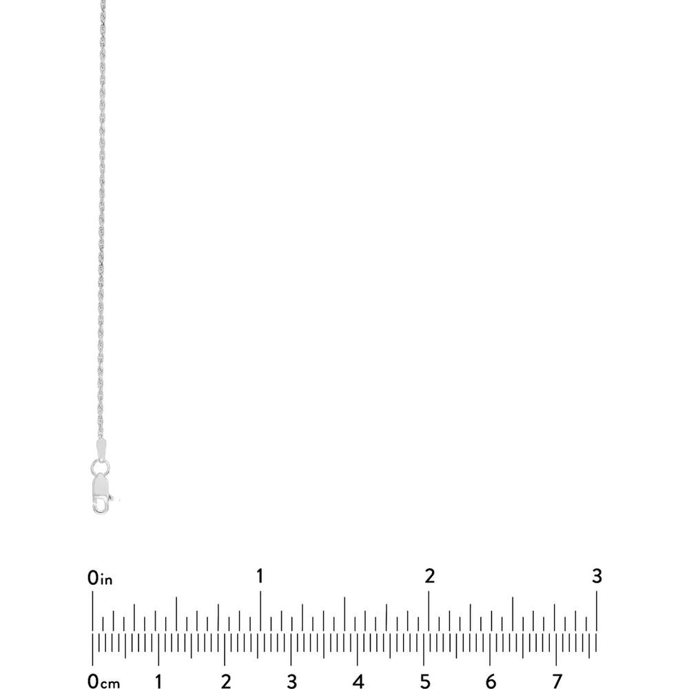 Olas d'Oro - 14K White Gold Diamond-Cut Rope Chain 18" Necklace with Lobster Clasp - 2.45 Grams