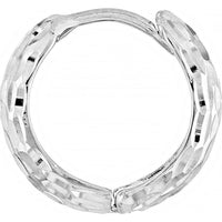 Olas d'Oro - 14K White Gold Diamond-Cut Small Hoop Earrings - 1.15 Grams Total Weight