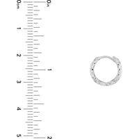 Olas d'Oro - 14K White Gold Diamond-Cut Small Hoop Earrings - 1.15 Grams Total Weight