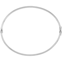 Olas d'Oro - 14K White Gold Diamond-Cut Tube Hinged Bangle - 3.70 Grams