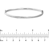 Olas d'Oro - 14K White Gold Diamond-Cut Tube Hinged Bangle - 3.70 Grams