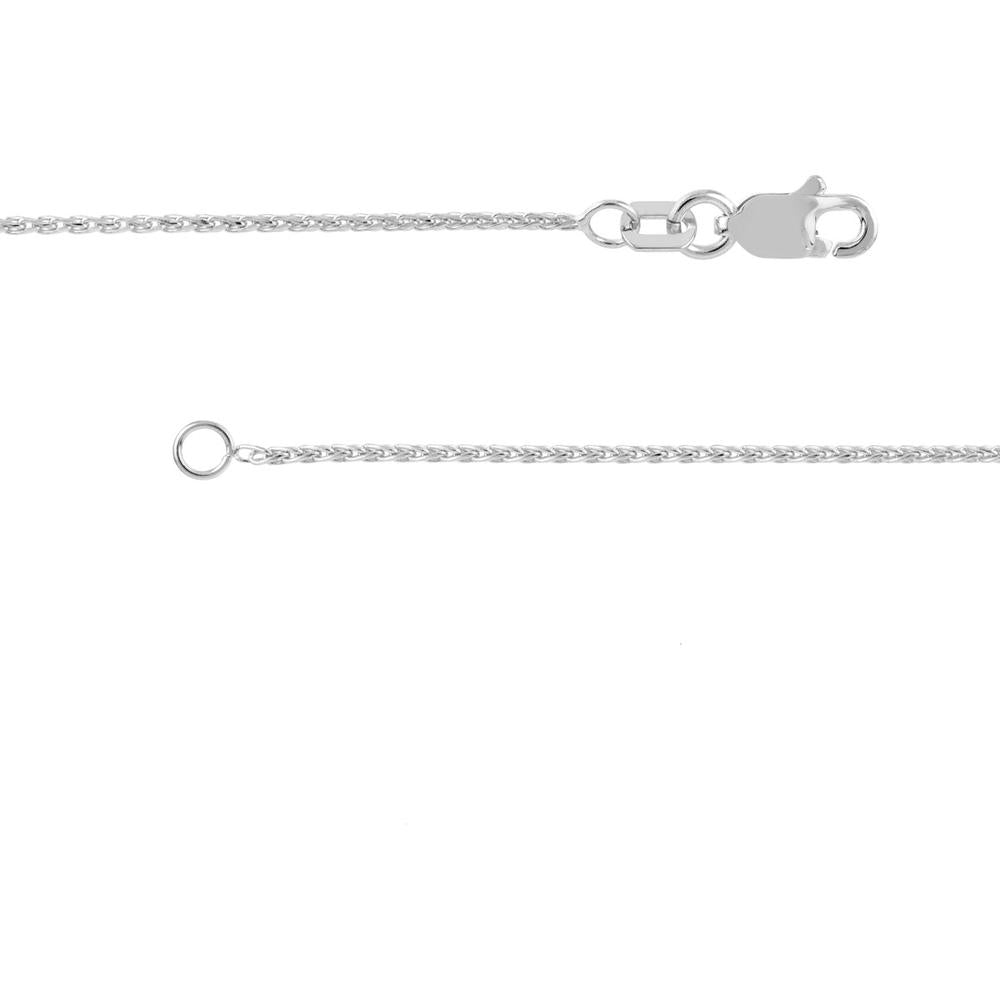 Olas d'Oro - 14K White Gold Diamond-Cut Wheat Chain Necklace - 24" - 3.24 Grams