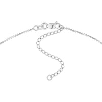 Olas d'Oro - 14K White Gold Diamond Drop Necklace with Bezel-Set Diamonds on Diamond-Cut Bead Chain - 0.06 Carat Total Diamond Weight