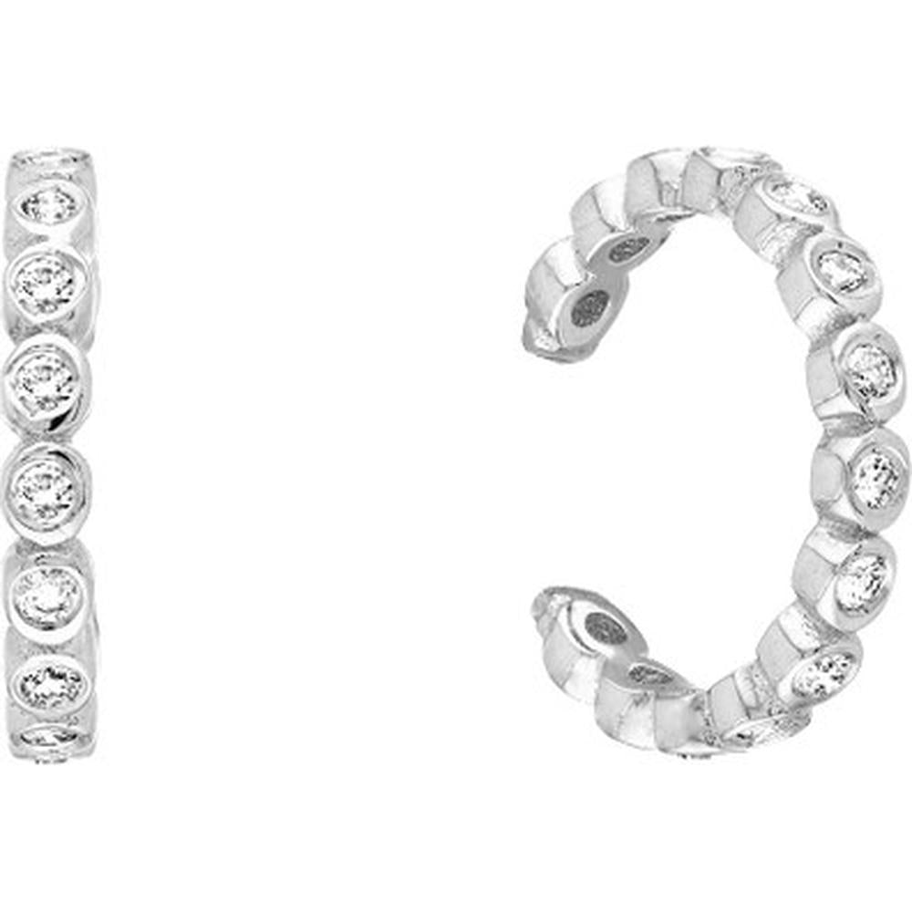 Olas d'Oro - 14K White Gold Diamond Earring Cuffs - 0.21 Carat Total Diamond Weight