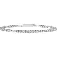 Olas d'Oro - 14K White Gold Diamond Eternity Flexi Tennis Bracelet - 2.75 Carat Total Diamond Weight