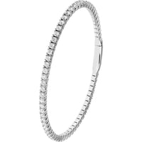 Olas d'Oro - 14K White Gold Diamond Eternity Flexi Tennis Bracelet - 2.75 Carat Total Diamond Weight