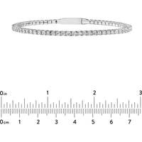 Olas d'Oro - 14K White Gold Diamond Eternity Flexi Tennis Bracelet - 2.75 Carat Total Diamond Weight