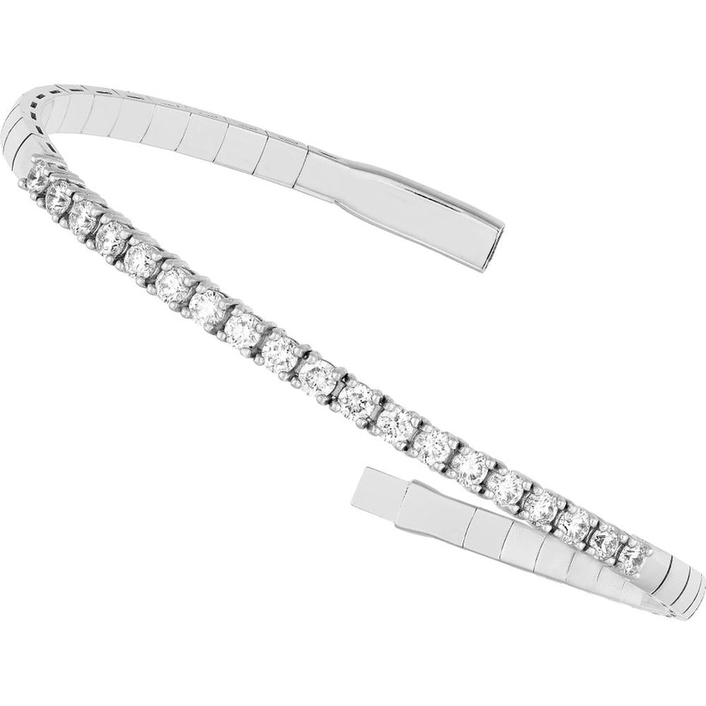 Olas d'Oro - 14K White Gold Diamond Flexi Tennis Bracelet with 1.63 Carat Total Diamond Weight