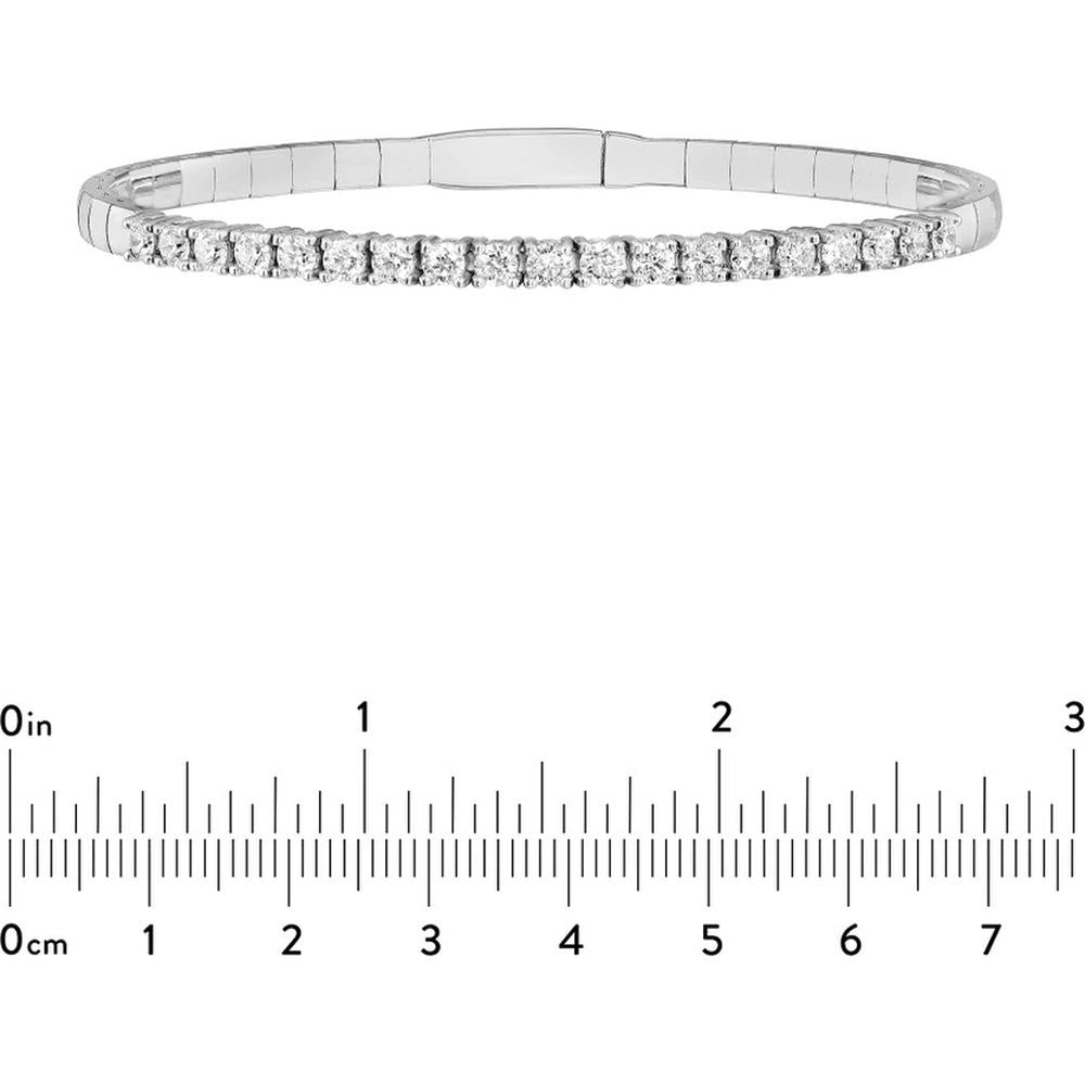Olas d'Oro - 14K White Gold Diamond Flexi Tennis Bracelet with 1.63 Carat Total Diamond Weight