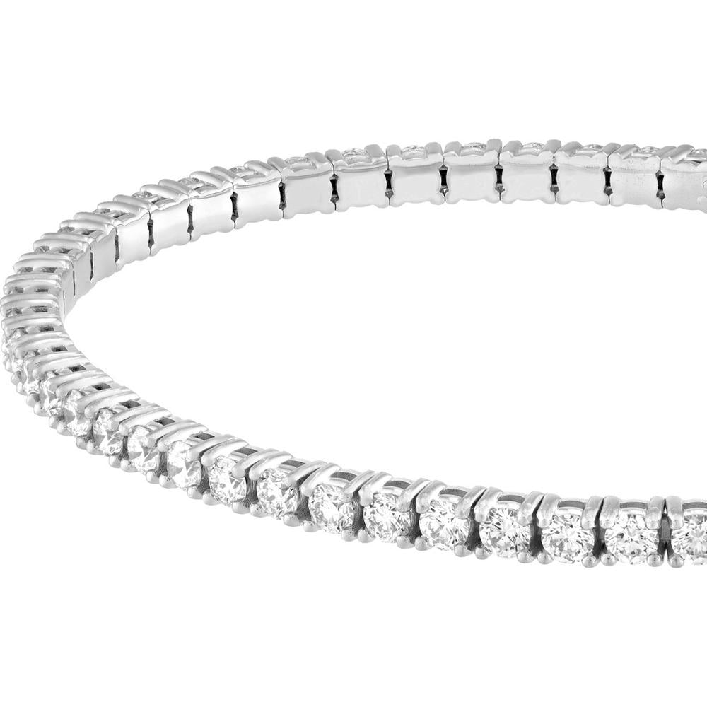 Olas d'Oro - 14K White Gold Diamond Full Flex Bracelet - 3.83 Carat Total Diamond Weight
